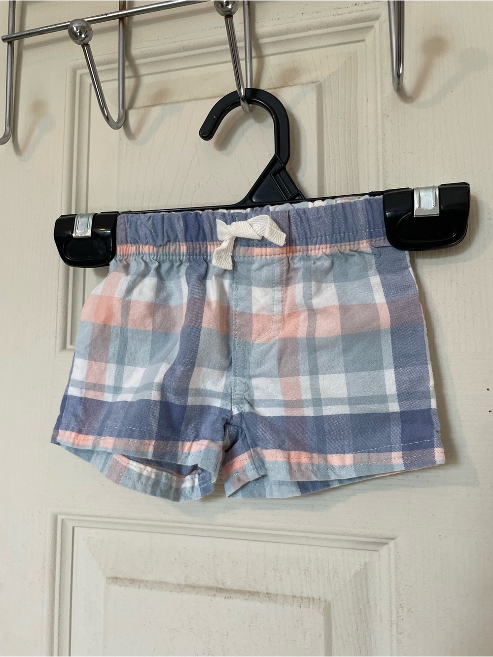 ❗️3/$10❗️ Carter’s child of mine Plaid Shorts in Blue and Peach Newborn